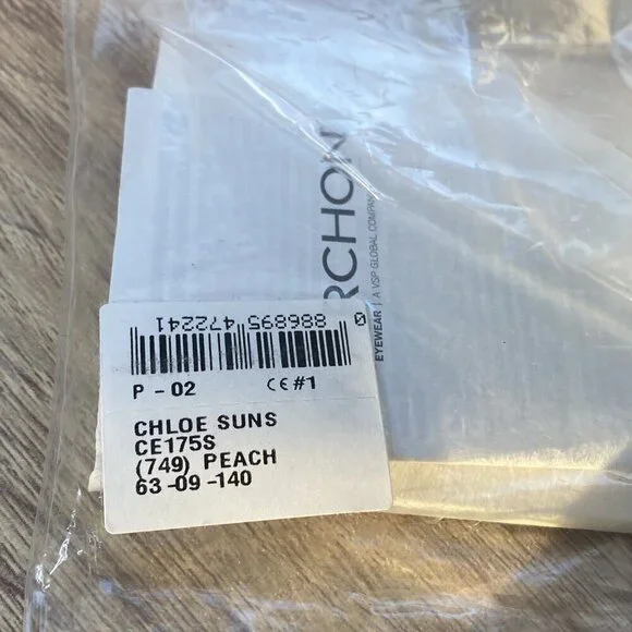 CHLOE Boho Butterfly CE175S 749 Peach Brown Pink Gradient 63mm Sunglasses (#675) - Picture 12 of 15